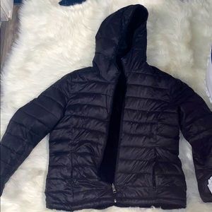 Black puffer coat